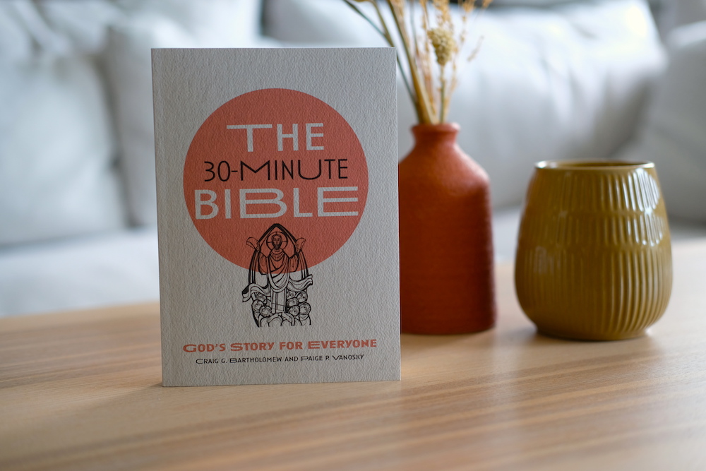 30-minute bible on a coffee table