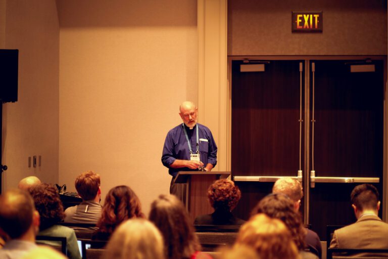 A speaker at the Scripture Collective seminars